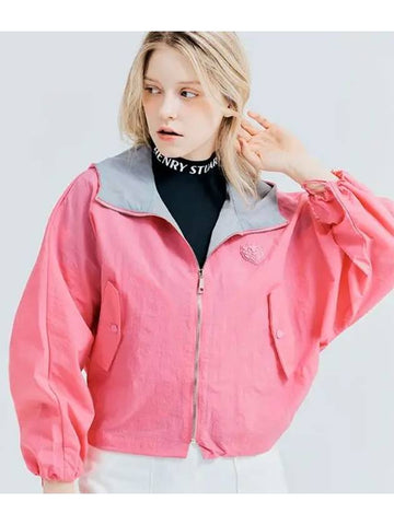 Golf Hooded Windbreaker Short Jumper Pink - HENRY STUART - BALAAN 1