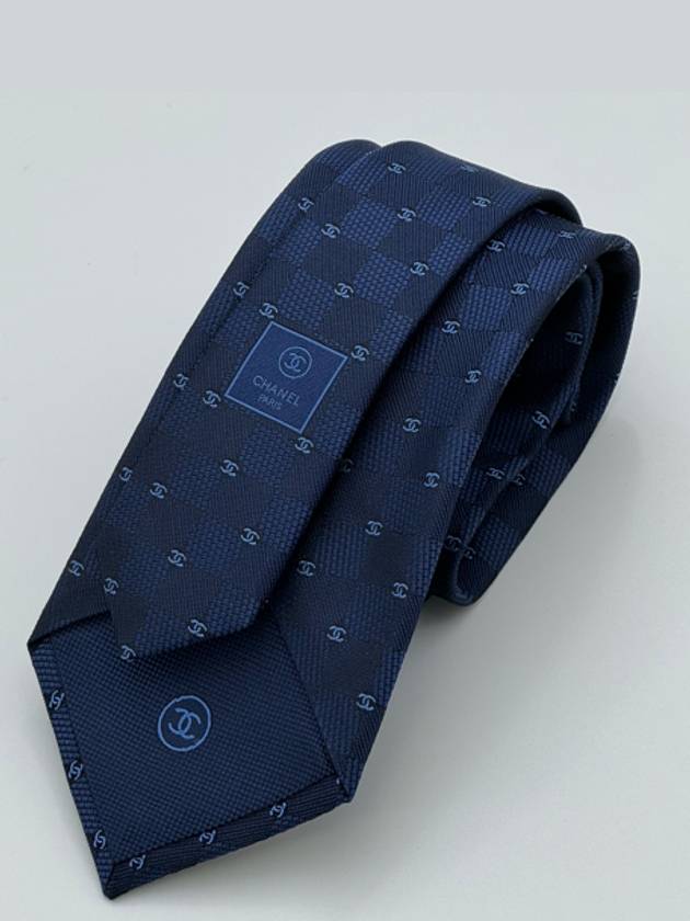 CC Logo Silk Tie Navy - CHANEL - BALAAN 6