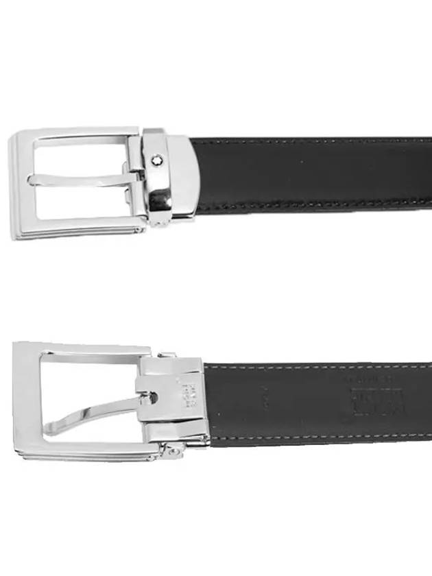 Classic Reversible Leather Belt Black - MONTBLANC - BALAAN 5