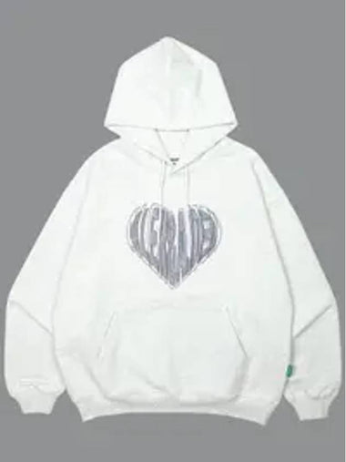 Loop heart hood white melange - ALEX&AIDEN - BALAAN 1