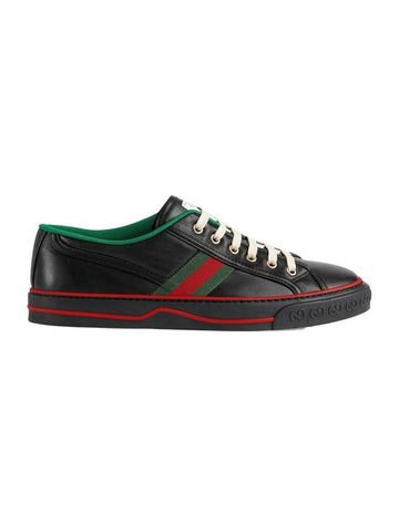 Tennis 1977 Leather Low Top Sneakers Black - GUCCI - BALAAN 1