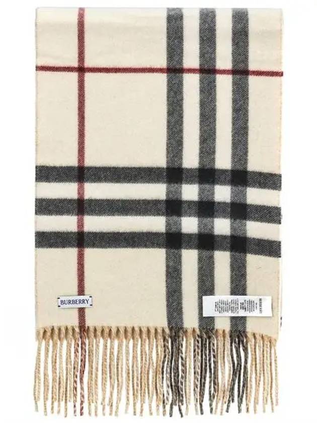 Check EKD Embroidered Reversible Cashmere Scarf Stone - BURBERRY - BALAAN 3