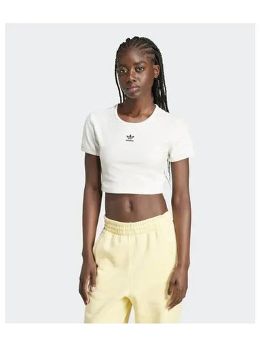 adidas Essential Lip Crop Tee White IY9666 - ADIDAS - BALAAN 1