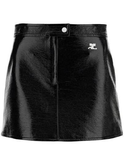 Edition Glossy Vinyl A-Line Skirt Black - COURREGES - BALAAN 2