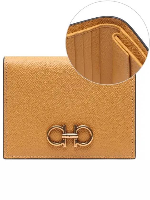 Gancini Compact Half Wallet Yellow - SALVATORE FERRAGAMO - BALAAN 2