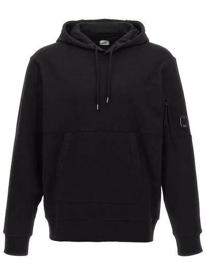 Diagonal Raised Fleece Lens Hoodie Black - CP COMPANY - BALAAN 2