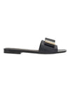 Double Bow Slippers Black - SALVATORE FERRAGAMO - BALAAN 1