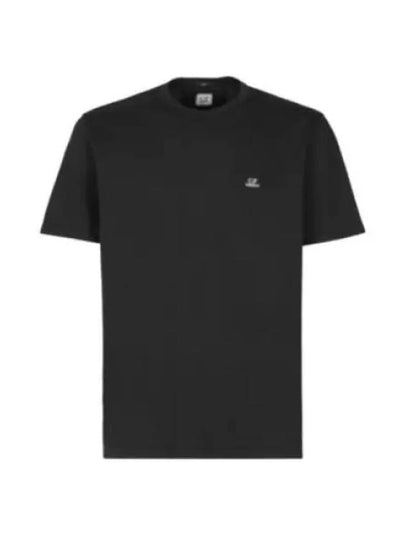 Tacting Pique Logo Crew Neck Short Sleeve T-Shirt Black - CP COMPANY - BALAAN 2