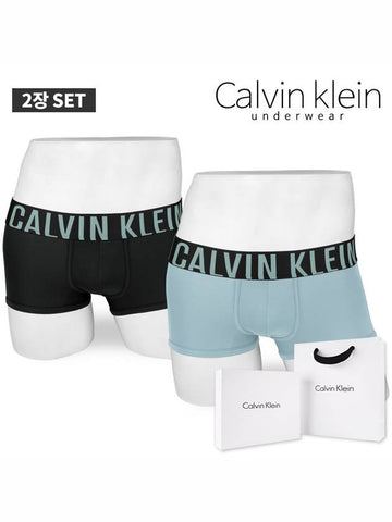 2 pieces men's microfiber boxer shorts draws NB2569 - CALVIN KLEIN - BALAAN 1