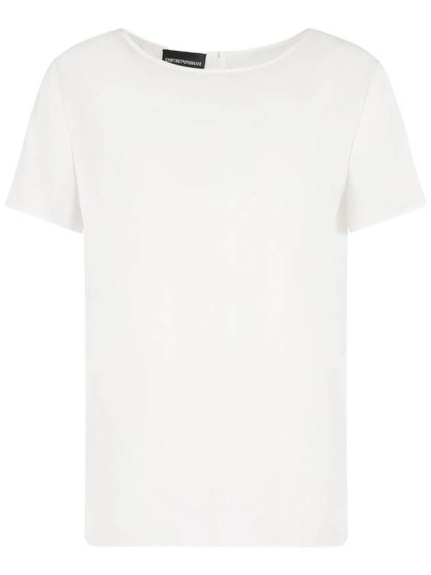 Round Neck Short Sleeve T-Shirt White - EMPORIO ARMANI - BALAAN 6