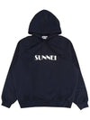 Embroidered Logo Drawstring Hoodie Dark Blue - SUNNEI - BALAAN 3