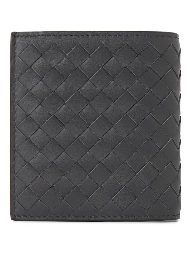 Intrecciato Leather Half Wallet Dark Grey - BOTTEGA VENETA - BALAAN 3