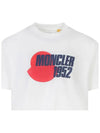 Genius Logo Motif Print Short Sleeve T-Shirt Silk White - MONCLER - BALAAN 5