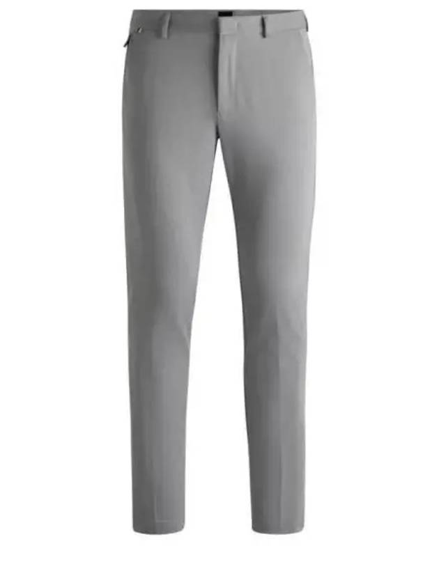 Slim Fit Stretch Cotton Blend Slacks Grey - HUGO BOSS - BALAAN 1