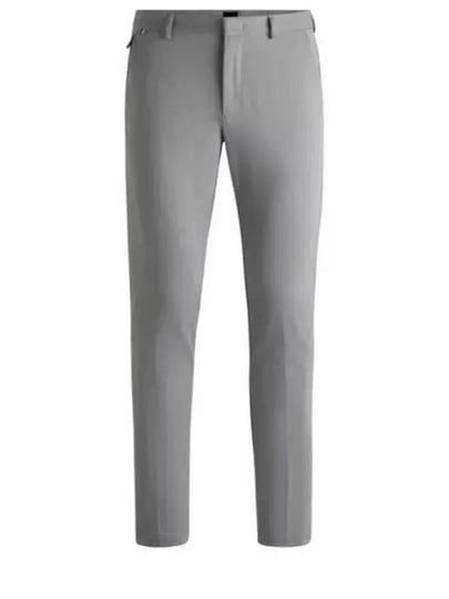 Slim Fit Stretch Cotton Blend Slacks Grey - HUGO BOSS - BALAAN 2