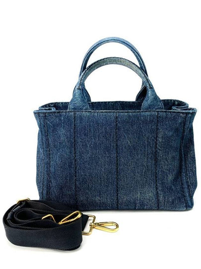 Denim Canapa mini tote bag and shoulder - PRADA - BALAAN 2