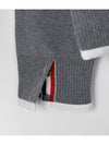 V-Neck Diagonal Armband Cardigan Grey - THOM BROWNE - BALAAN 12