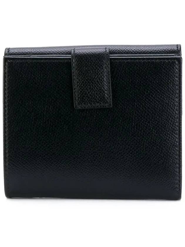 Gancini Leather Half Wallet Black - SALVATORE FERRAGAMO - BALAAN 4