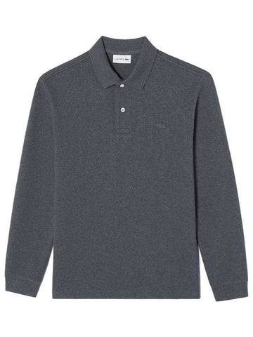 Sweaterlike Long Sleeve Polo Shirt Charcoal Grey - LACOSTE - BALAAN 1