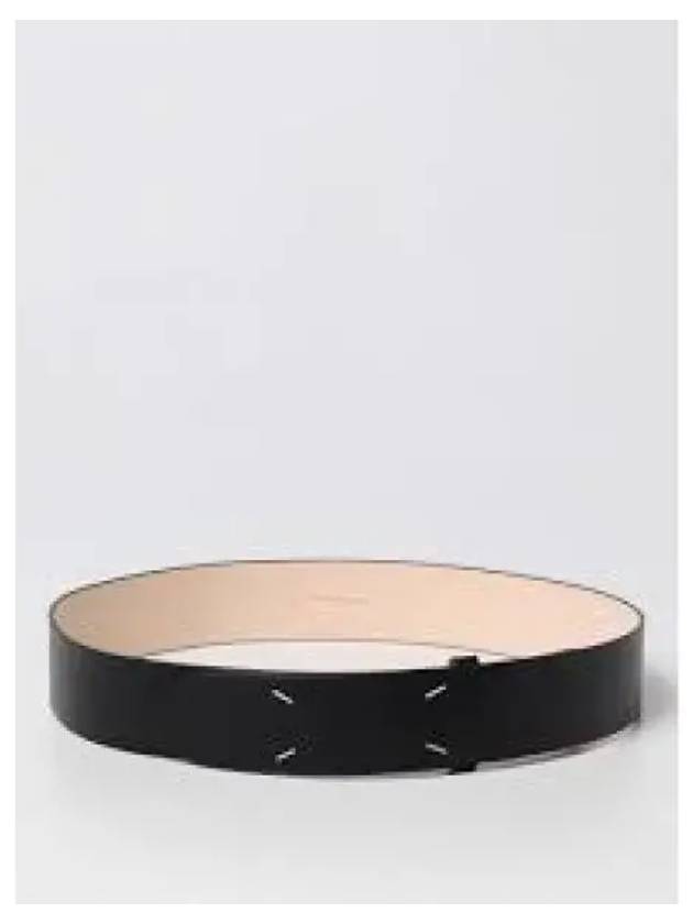 Four Stitch Grain Leather Belt Black - MAISON MARGIELA - BALAAN 2