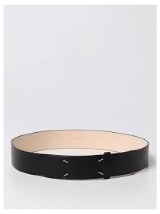 Four Stitch Grain Leather Belt Black - MAISON MARGIELA - BALAAN 2