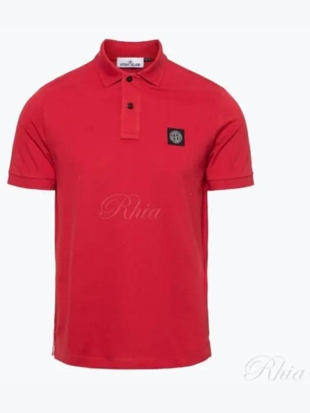 Pique Stretch Cotton Short Sleeve Polo Shirt Red - STONE ISLAND - BALAAN 2