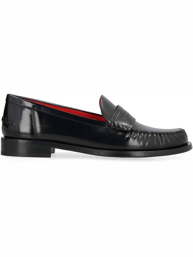 Logo Leather Loafers Black - SALVATORE FERRAGAMO - BALAAN 3