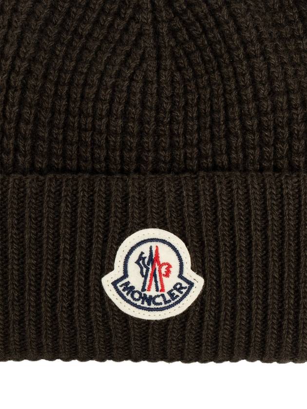 Moncler Wool Hat With Logo, Men's, Green - MONCLER - BALAAN 4