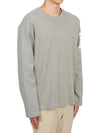 4-Bar Striped Cotton Long Sleeve T-Shirt Light Grey - THOM BROWNE - BALAAN 6