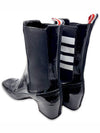 Soft Patent Leather Mid 4 Bar Stripe Chelsea Boots Black - THOM BROWNE - BALAAN 5