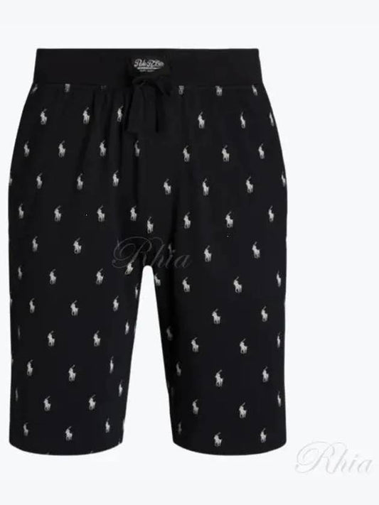 All Over Pony Pajama Shorts Black - POLO RALPH LAUREN - BALAAN 2