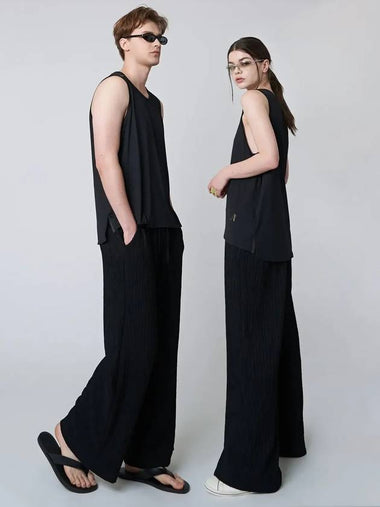 AU41PT09 Pleated wide pants_black - ATHPLATFORM - BALAAN 1