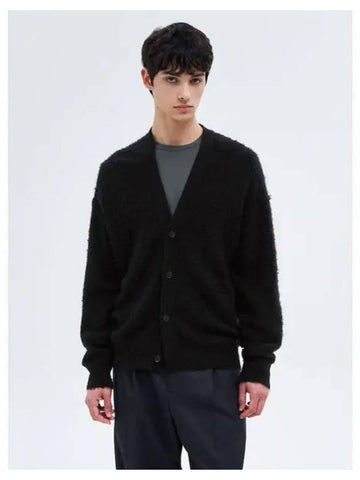 Men s Brushed Wool Cashmere Silk Knit Spring Fall Cardigan Black Domestic Product GM0024082975662 - AURALEE - BALAAN 1