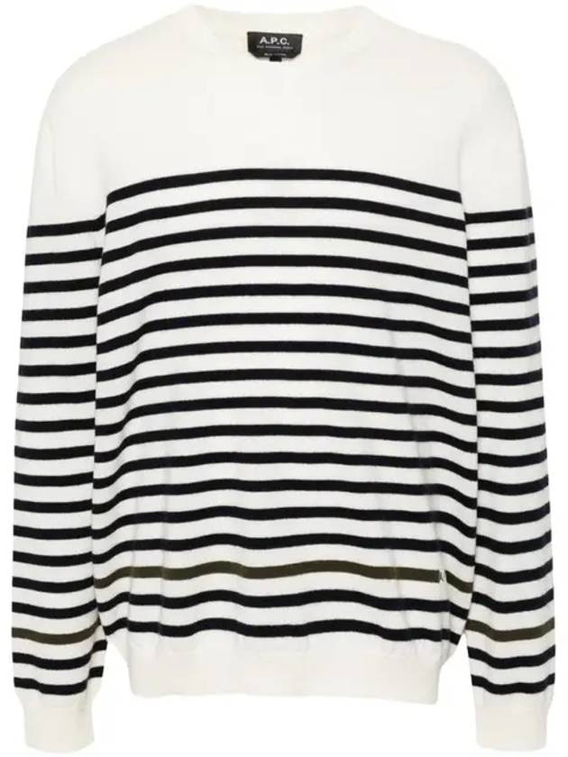 Bobby Striped Wool Knit Top Black Ivory - A.P.C. - BALAAN 2