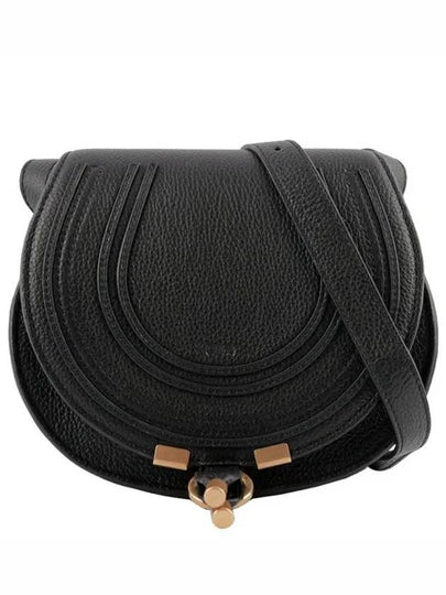 Marcie Saddle Small Grained Leather Cross Bag Black - CHLOE - BALAAN 2