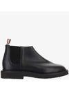 Pebble Crepe Sole Mid Top Grain Leather Chelsea Boots Black - THOM BROWNE - BALAAN 2