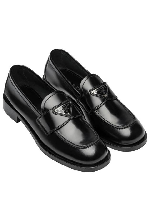 Unlined Brushed Leather Loafers Black - PRADA - BALAAN 4