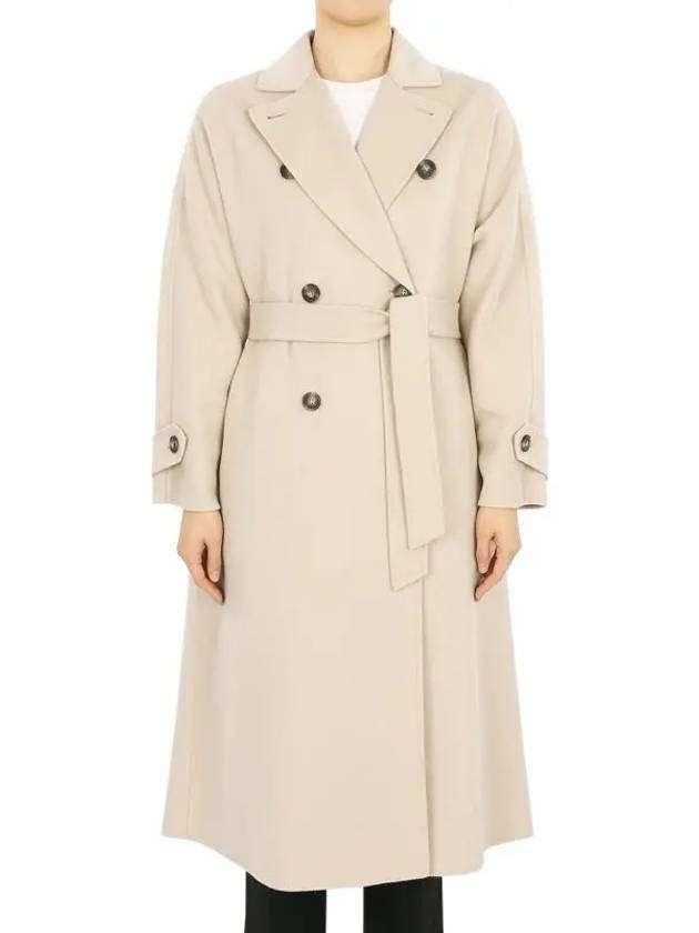 Women's Weekend AFFETTO Wool Brand Doublebreasted Coat Beige 2415011031600 031 - MAX MARA - BALAAN 1