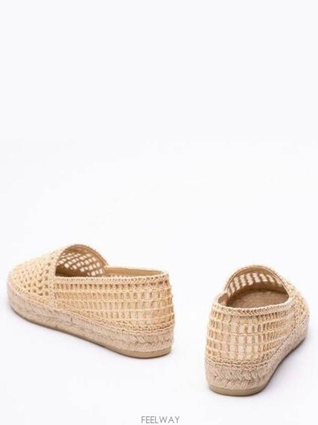 Logo Raffia Flat Espadrilles Beige - PRADA - BALAAN 6