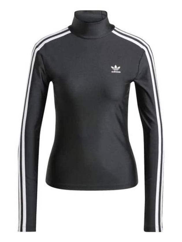 3 Stripes Turtleneck Long Sleeve T-Shirt Black - ADIDAS - BALAAN 2