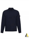 Ghost Piece Mock Neck Virgin Wool Knit Top Navy - STONE ISLAND - BALAAN 2