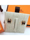 Mini Pop H Rose Gold Earrings Noir - HERMES - BALAAN 6