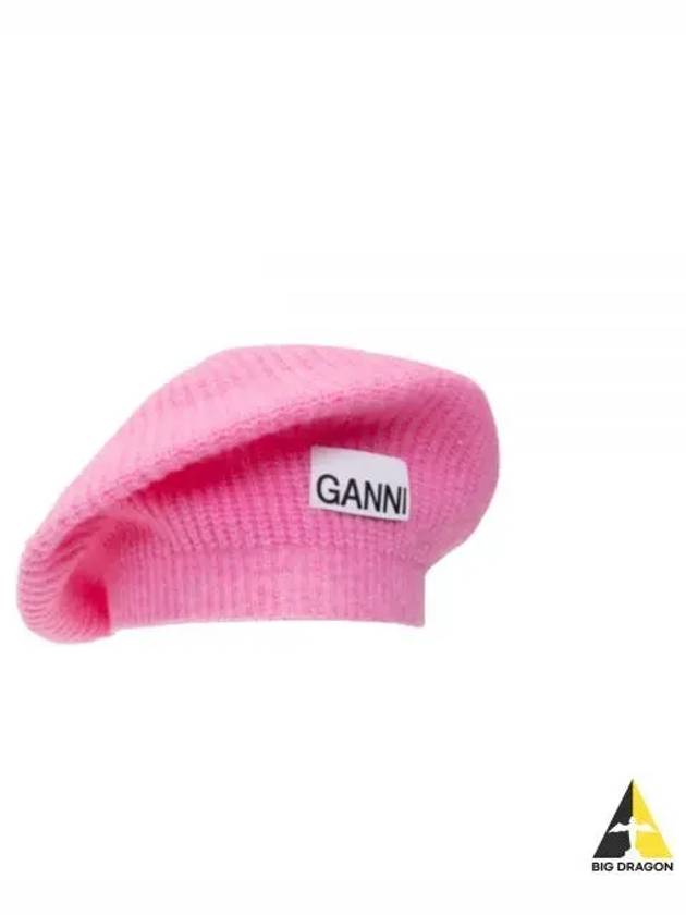 Soft Wool Beret Pink - GANNI - BALAAN 2