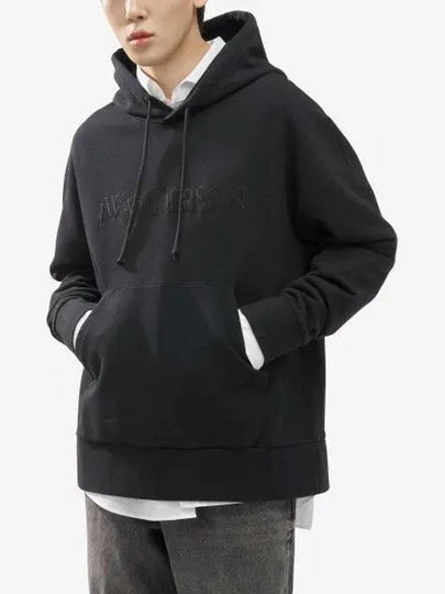 Embroidery Logo Drawstring Hoodie Black - JW ANDERSON - BALAAN 2