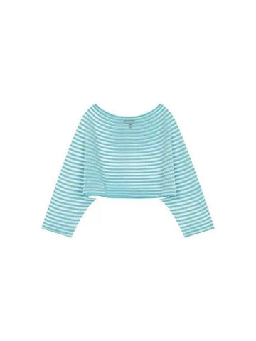 Women s Striped Cape Knit Mint - EMPORIO ARMANI - BALAAN 1