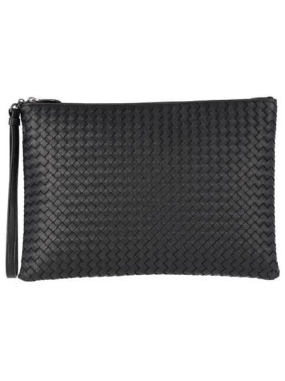 Men's Intrecciato Strap Clutch Bag Black - BOTTEGA VENETA - BALAAN 2