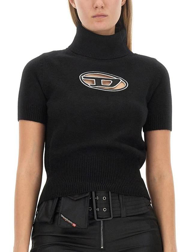 Cutout Logo Turtleneck Black - DIESEL - BALAAN 5