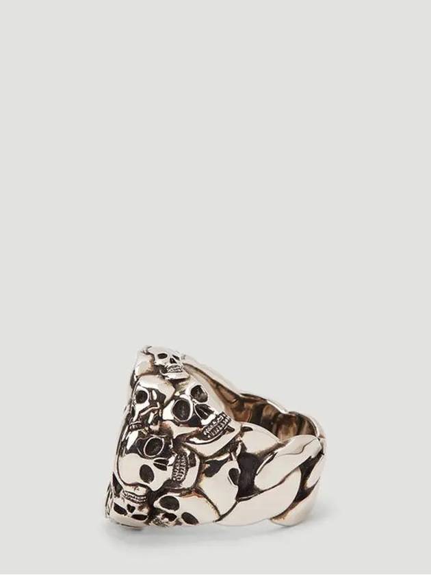 Multi Skull Skull Chain Ingrave Vintage Ring Ring - ALEXANDER MCQUEEN - BALAAN 3