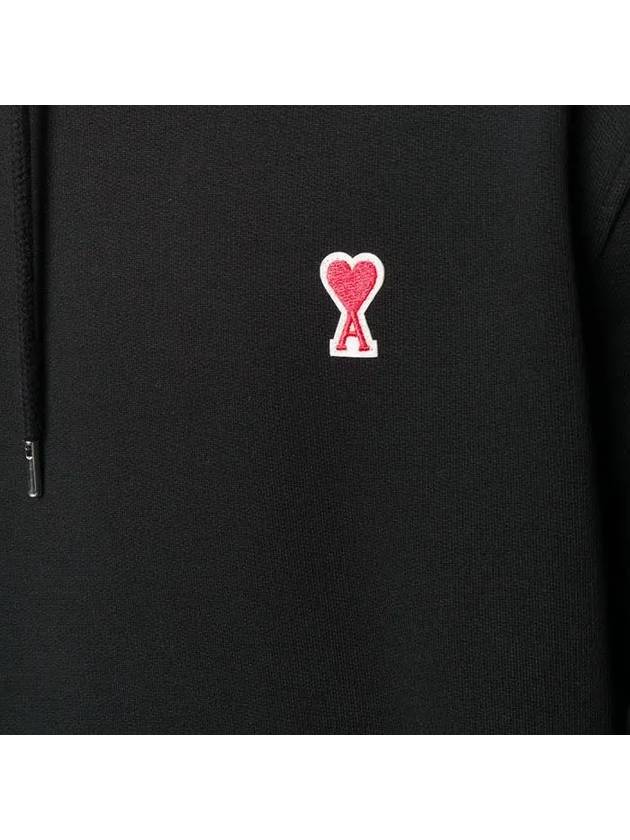 Small Heart Logo Hoodie Black - AMI - BALAAN 7