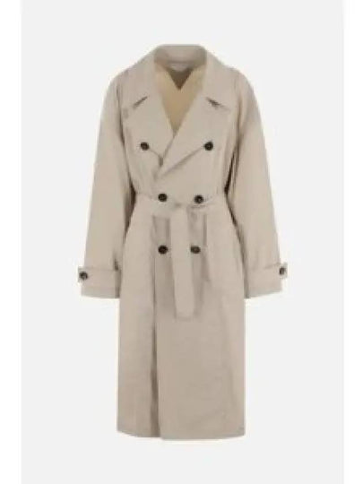 Double Breasted Belt Trench Coat Beige - BOTTEGA VENETA - BALAAN 2